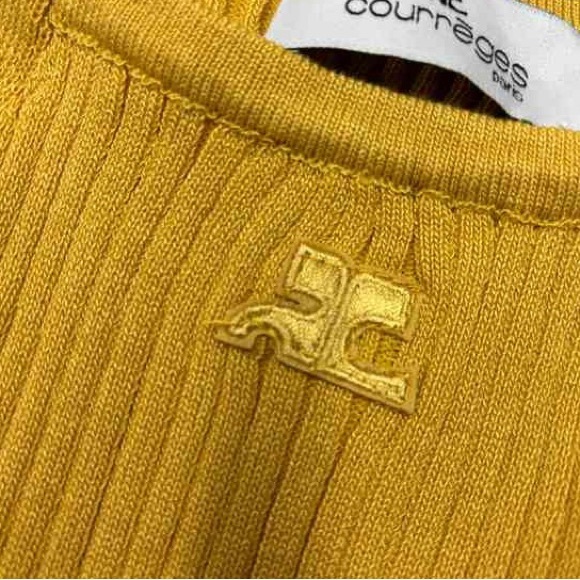 Yellow Ribbed Halter Mini Dress - Picture 4 of 6